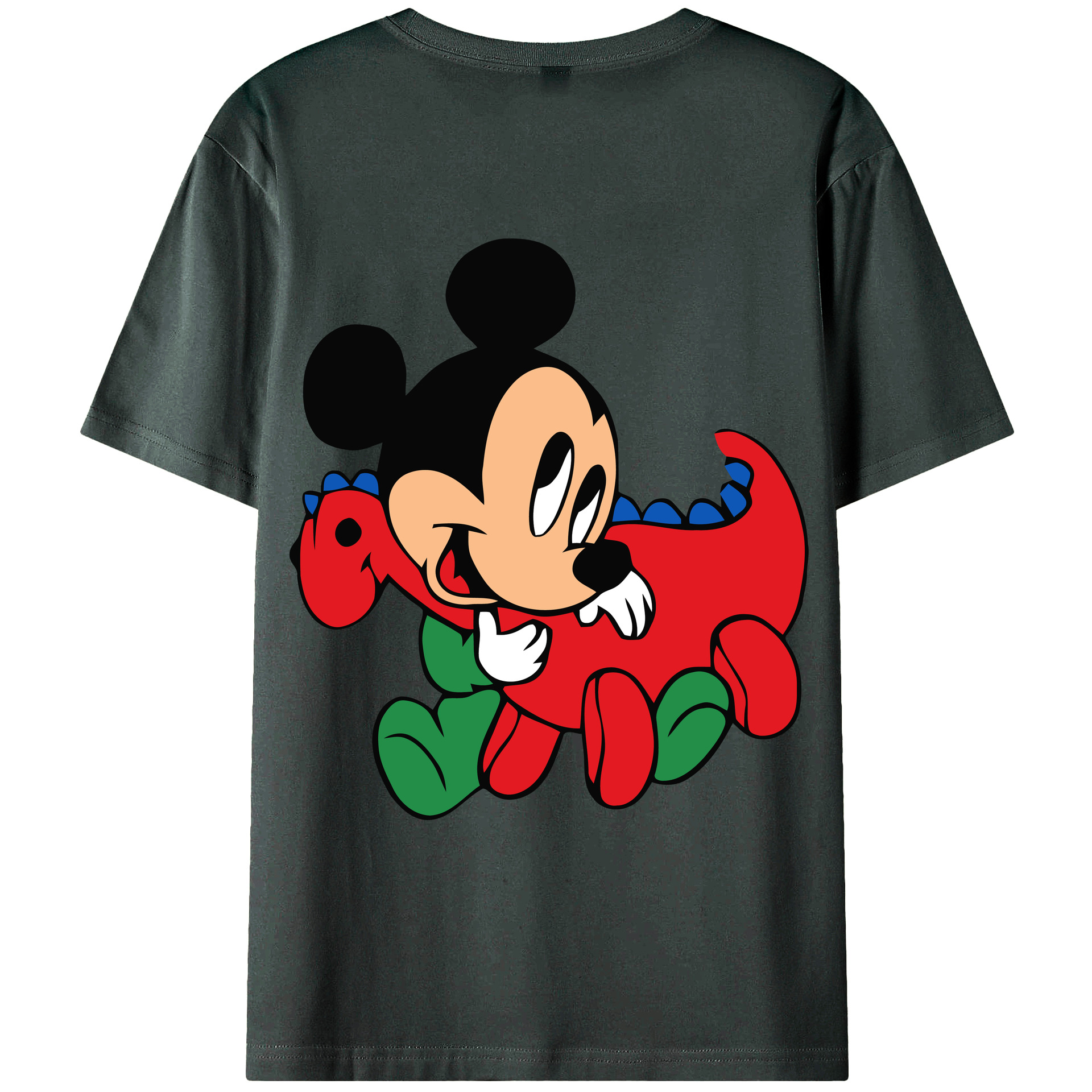 ミッキーマウス Mickey Mouse 綿100％ メンズ半袖Tシャツ（バックプリント） 通気性